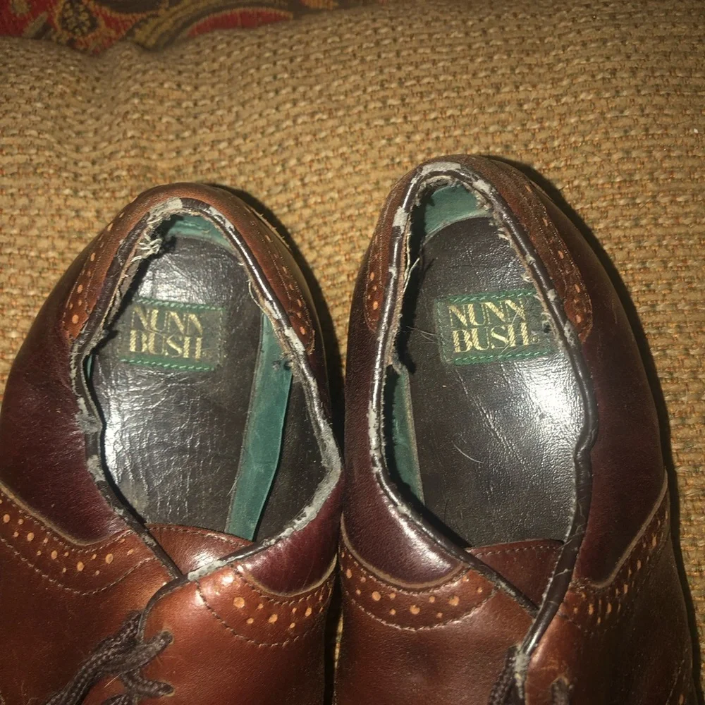 Men's Two-Tone Brown Leather Oxford Dress Shoes